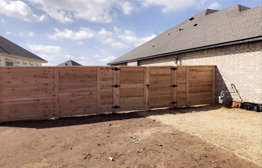 Cedar fence with gate