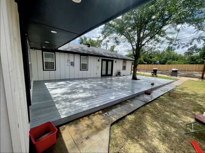 Gray deck patio