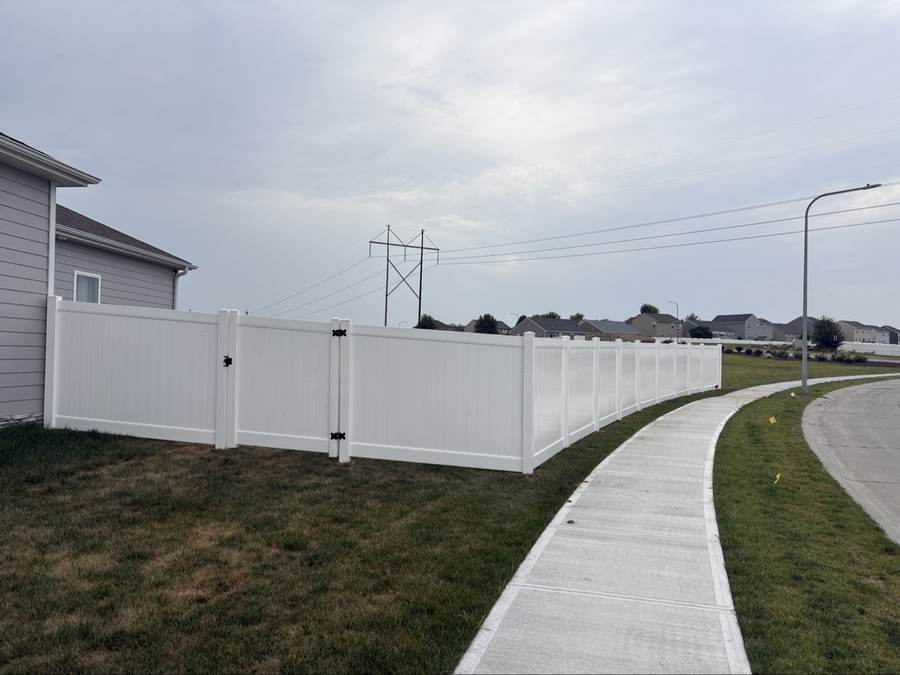 White vinyl fence